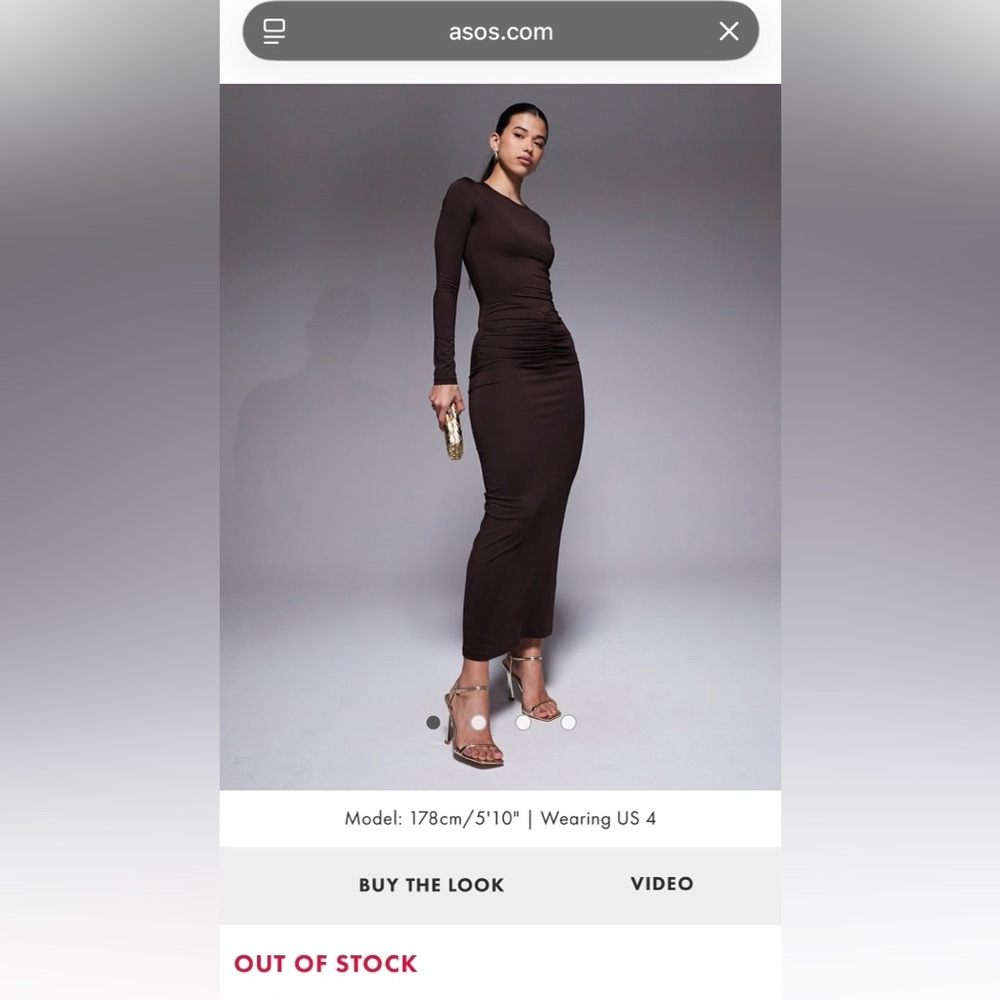 ASOS The Frolic Chocolate Dress US 8